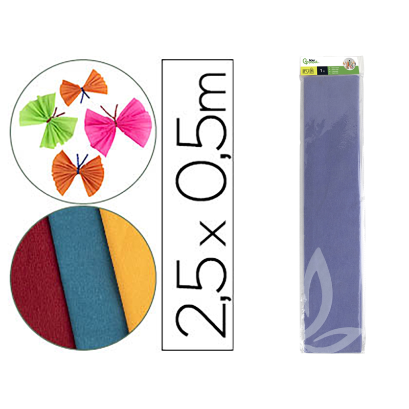 Papel crespon liderpapel 50 cm x 2.5m 34g/m2 celeste