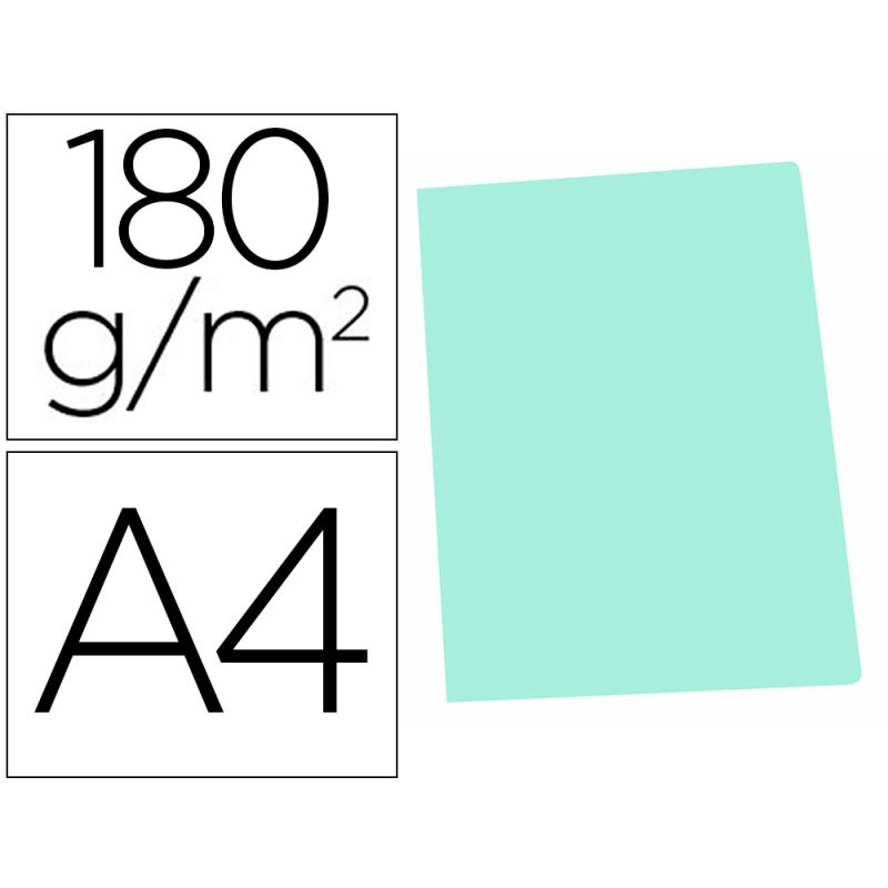 Subcarpeta cartulina gio din a4 verde pastel 180 g/m2
