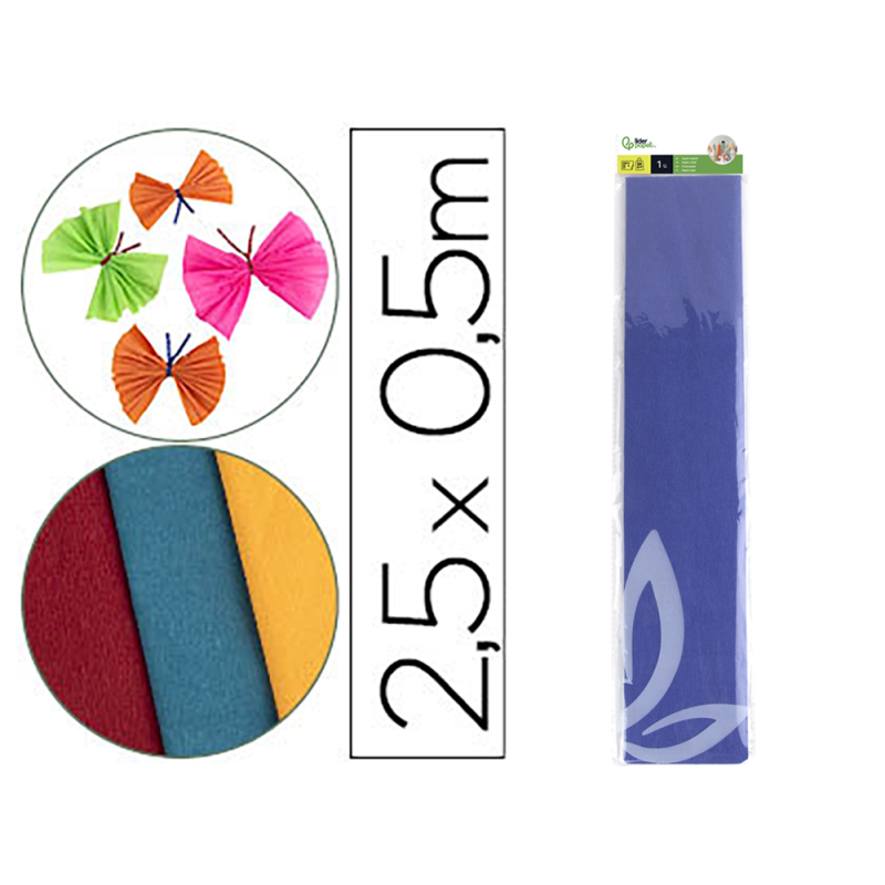 Papel crespon liderpapel 50 cm x 2.5m 34g/m2 azul marino