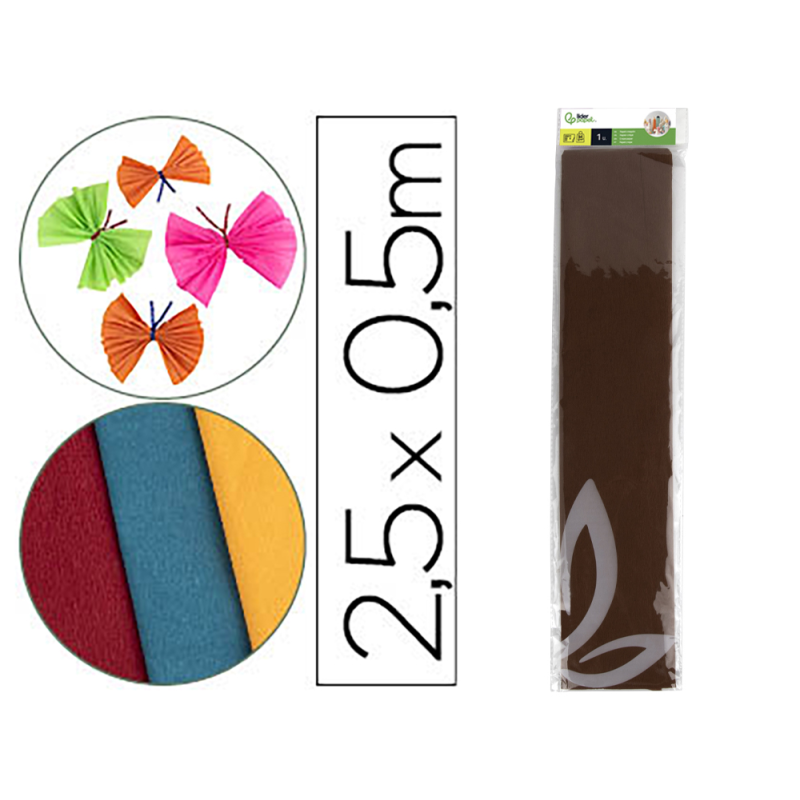 Papel crespon liderpapel 50 cm x 2.5m 34g/m2 marron