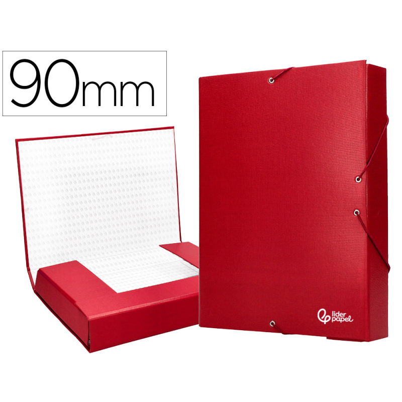 Carpeta proyectos liderpapel folio lomo 90mm carton forrado roja
