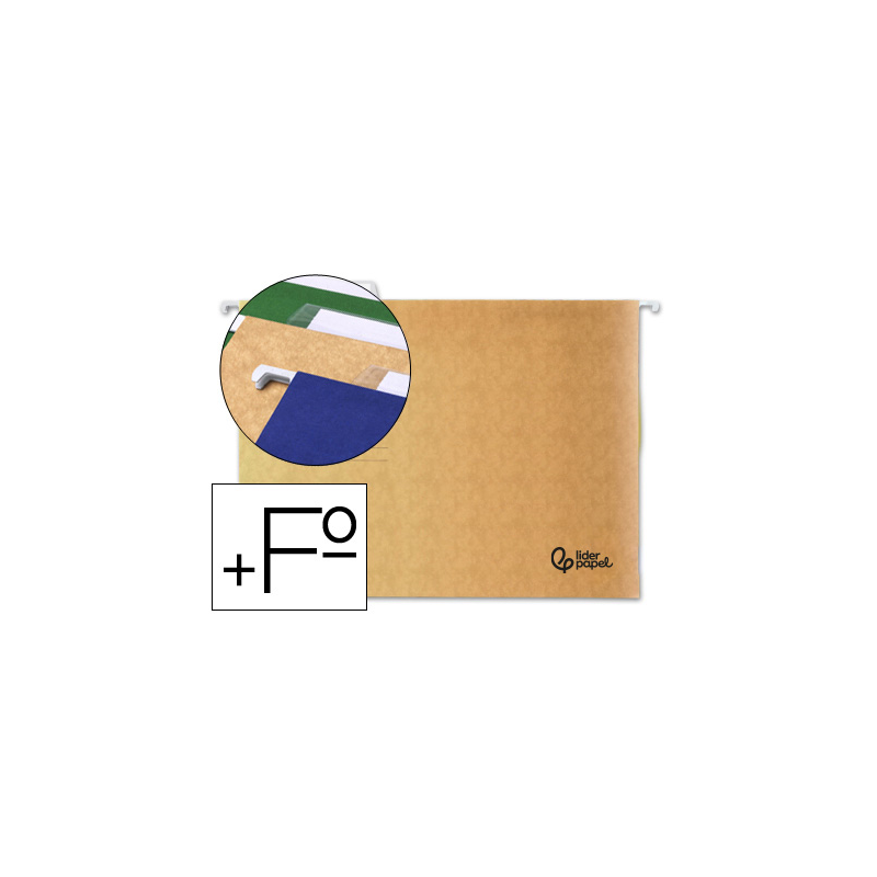 Carpeta colgante liderpapel folio prolongado kraft