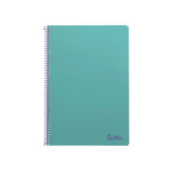 Cuaderno espiral liderpapel a4 smart tapa blanda 80h 75gr cuadro 4mm con margen color turquesa