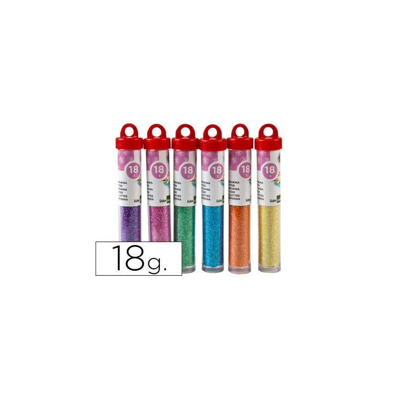 Purpurina liderpapel fantasia colores metalicos pasteles bote de 18 gr