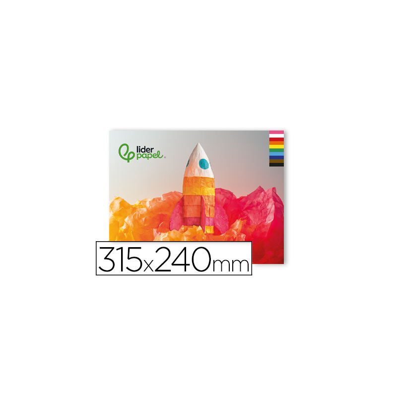 Bloc trabajos manuales liderpapel seda 240x315mm 10 hojas colores surtidos