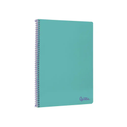 Cuaderno espiral liderpapel a4 smart tapa blanda 80h 75gr cuadro 4mm con margen color turquesa
