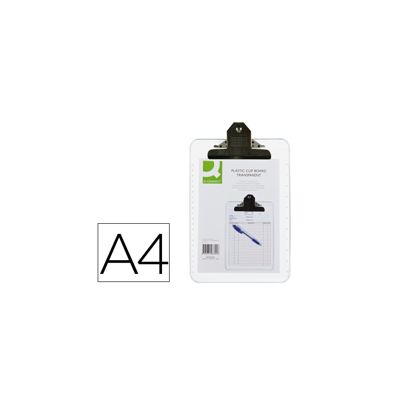 Portanotas q-connect plastico transparente din a4 4 mm