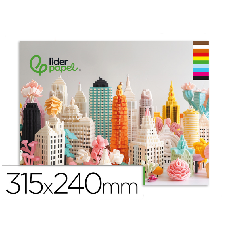 Bloc trabajos manuales liderpapel crespon 240x315mm 10 hojas colores surtidos