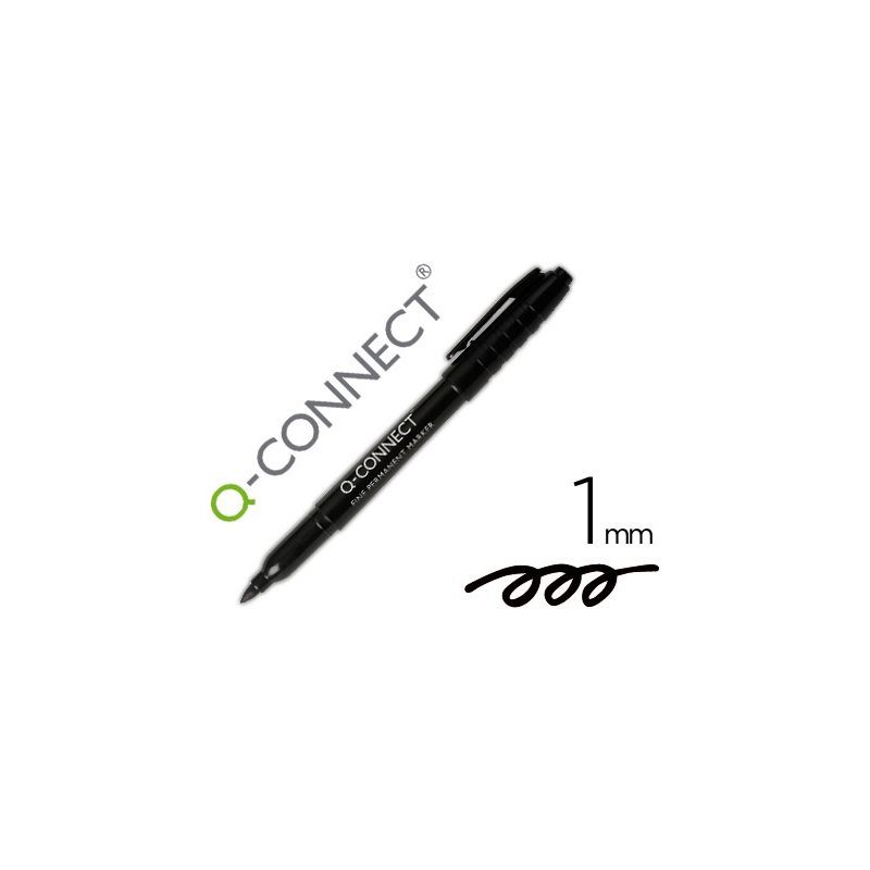 Rotulador q-connect para cd/dvd punta fibra permanente negro punta redonda 1 mm