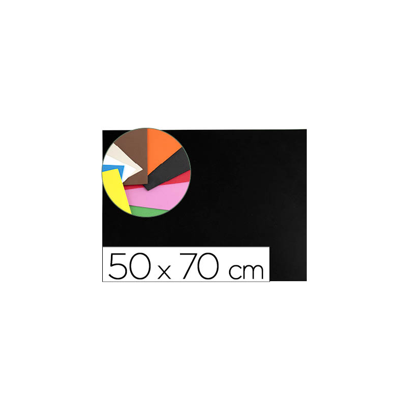 Goma eva liderpapel 50x70cm 60g/m2 espesor 1.5mm negro