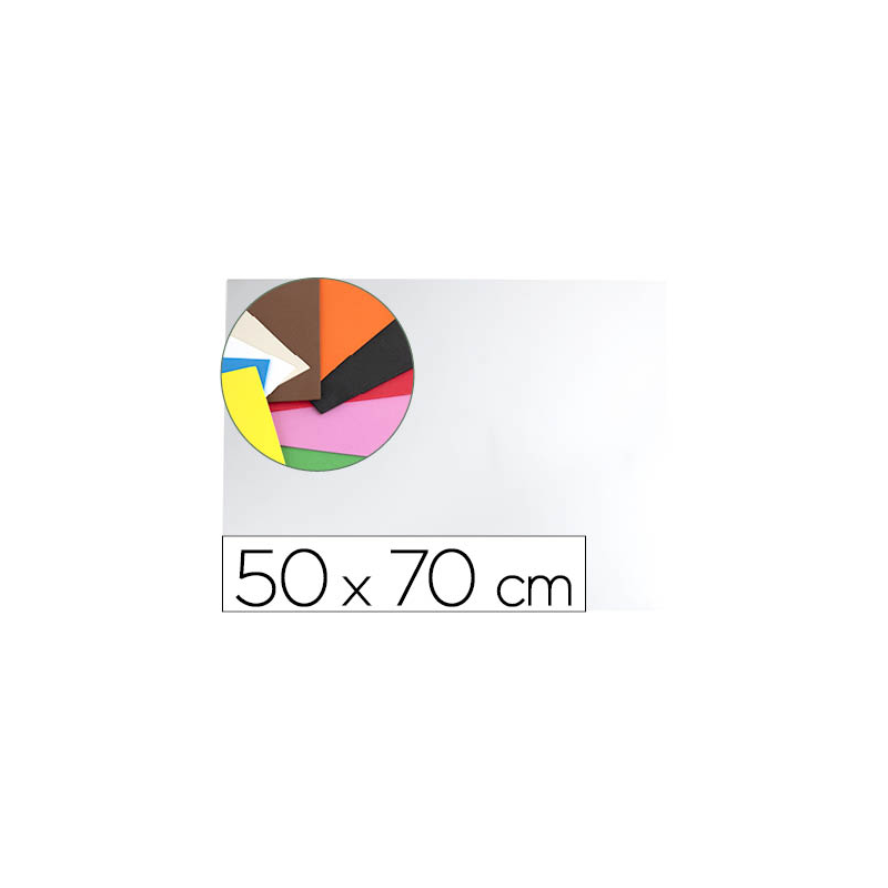 Goma eva liderpapel 50x70cm 60g/m2 espesor 1.5mm blanco
