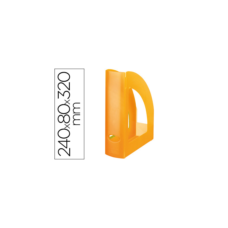 Revistero plastico q-connect naranja translucido