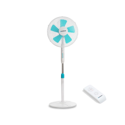 Ventilador blaupunkt pie base redonda 5 aspas 3 velocidades altura regulable con mando distancia+temporizador 45w