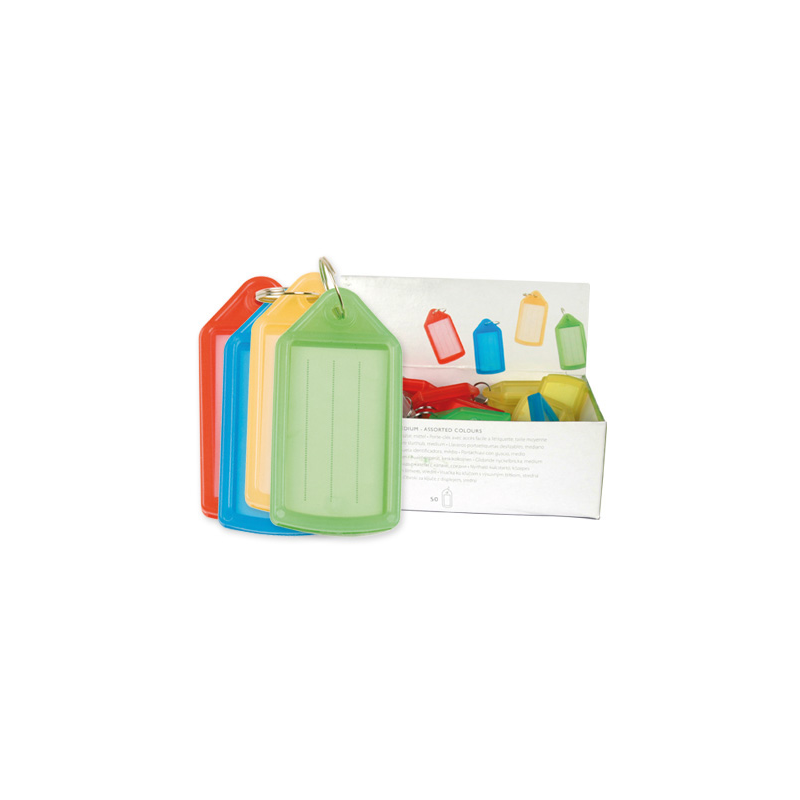 Llavero portaetiquetas q-connect expositor de 40 unidades colores surtidos premium