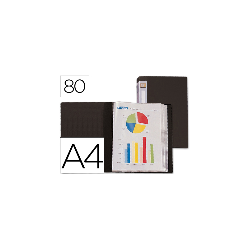 Carpeta liderpapel personaliza 31765 80 fundas polipropileno din a4 negra lomo personalizable