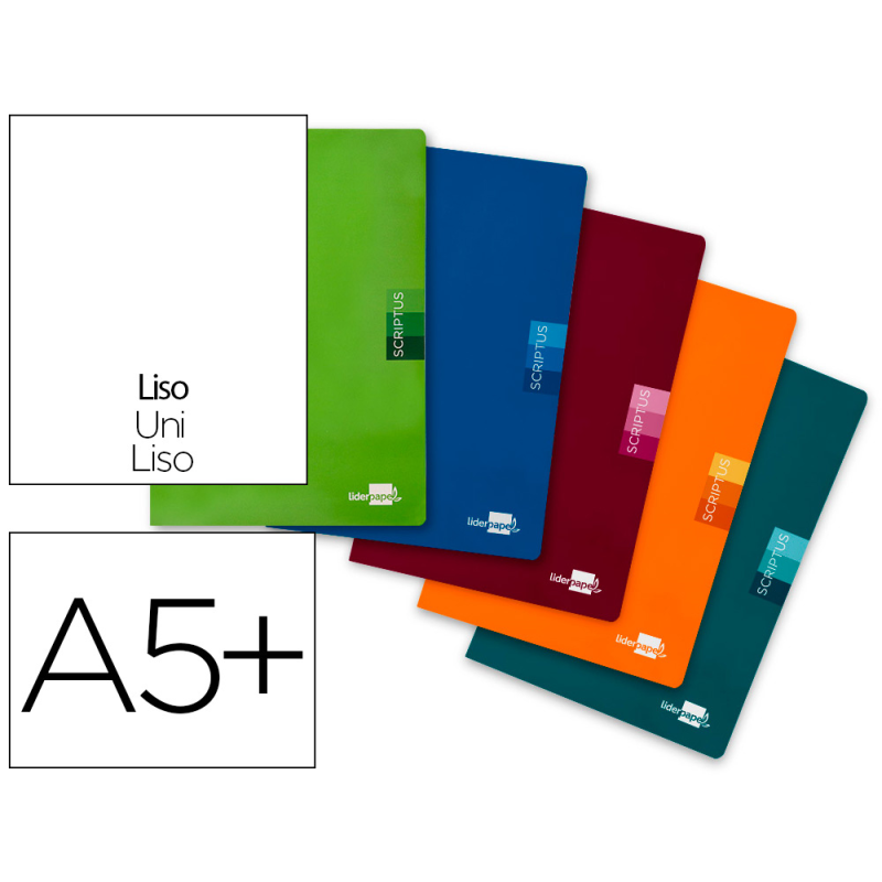 Libreta liderpapel scriptus a5 plus 48 hojas 90gr liso sin margen