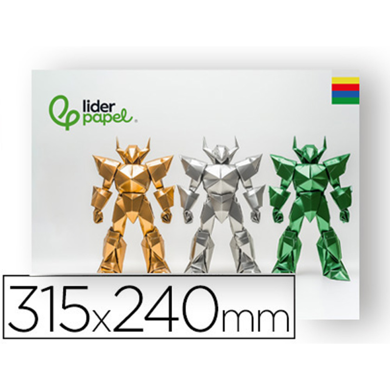 Bloc trabajos manuales liderpapel cartulina metalizada 240x315mm 10 hojas colores surtidos