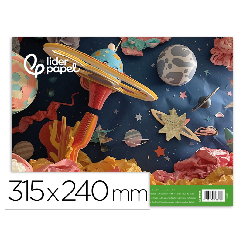 Bloc trabajos manuales liderpapel multiple premium 240x315mm 102 hojas colores surtidos