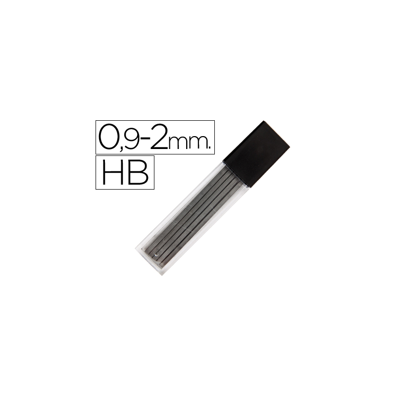 Minas liderpapel grafito rectangulares 2x0,9 mm hb tubo de 12 minas