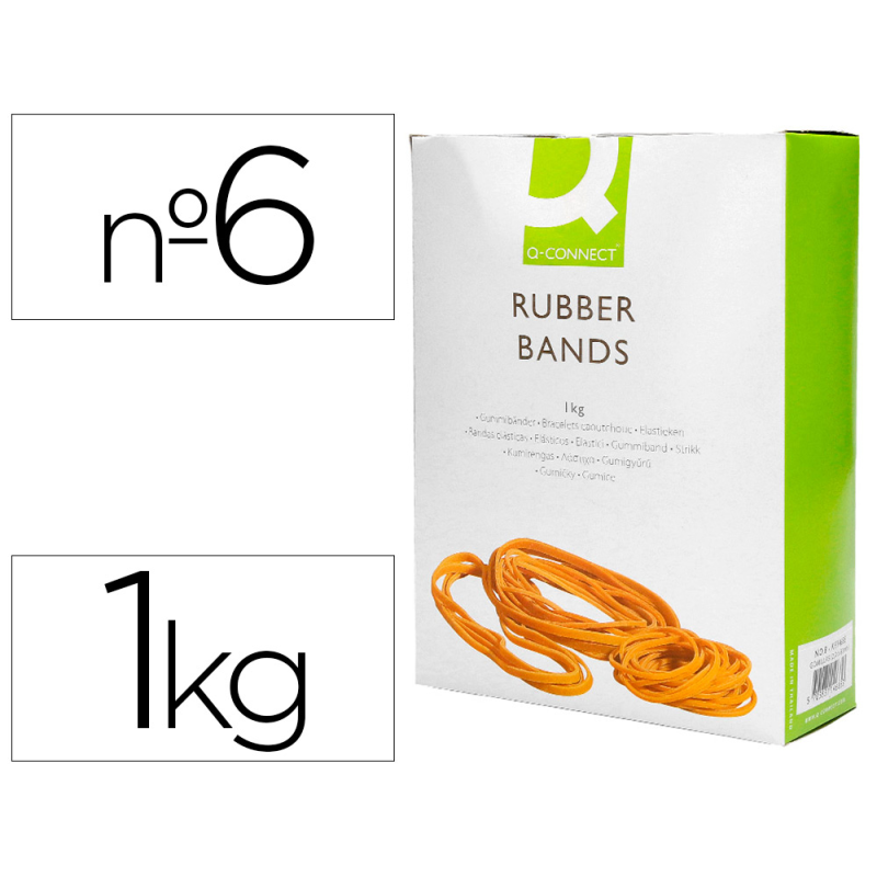 Gomillas elasticas q-connect 1000 gr numero 6 60 x 2 mm