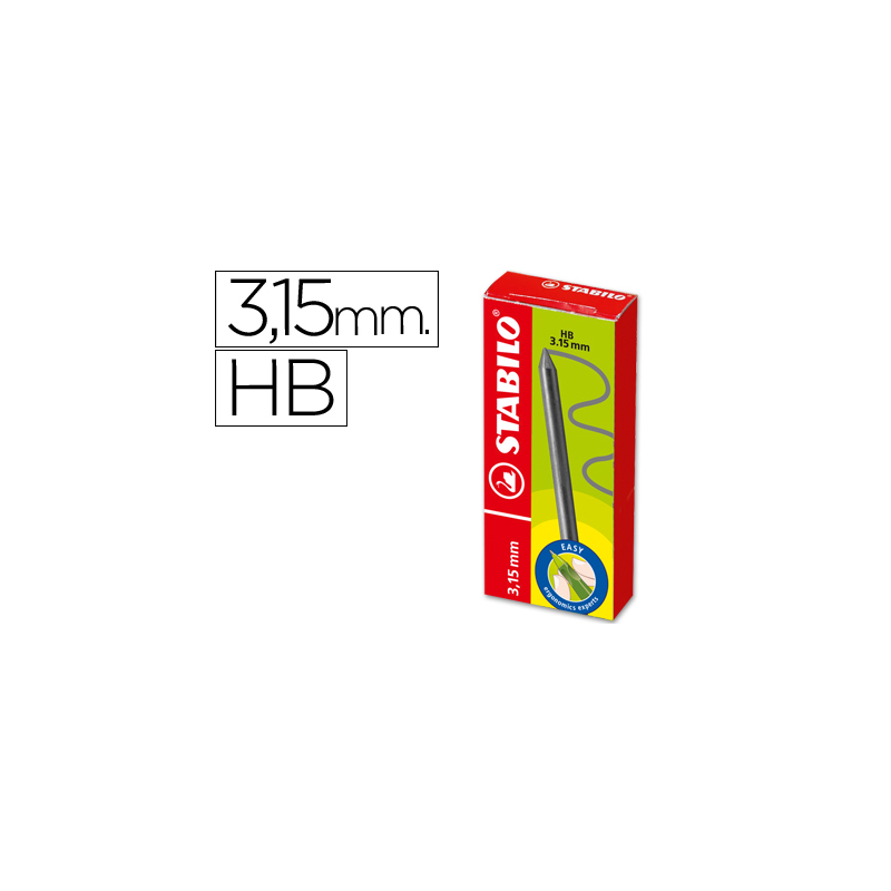 Minas stabilo easy ergo grafito hb 3,15 mm caja de 6 minas