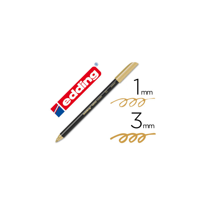 Rotulador edding punta fibra 1200 oro n. 53 punta redonda 1-3 mm