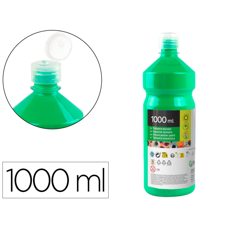 Tempera liquida liderpapel escolar 1000 ml verde