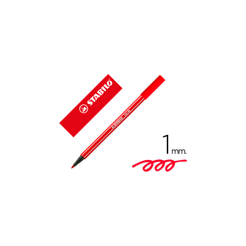 Rotulador stabilo acuarelable pen 68 rojo carmin punta gruesa 1mm