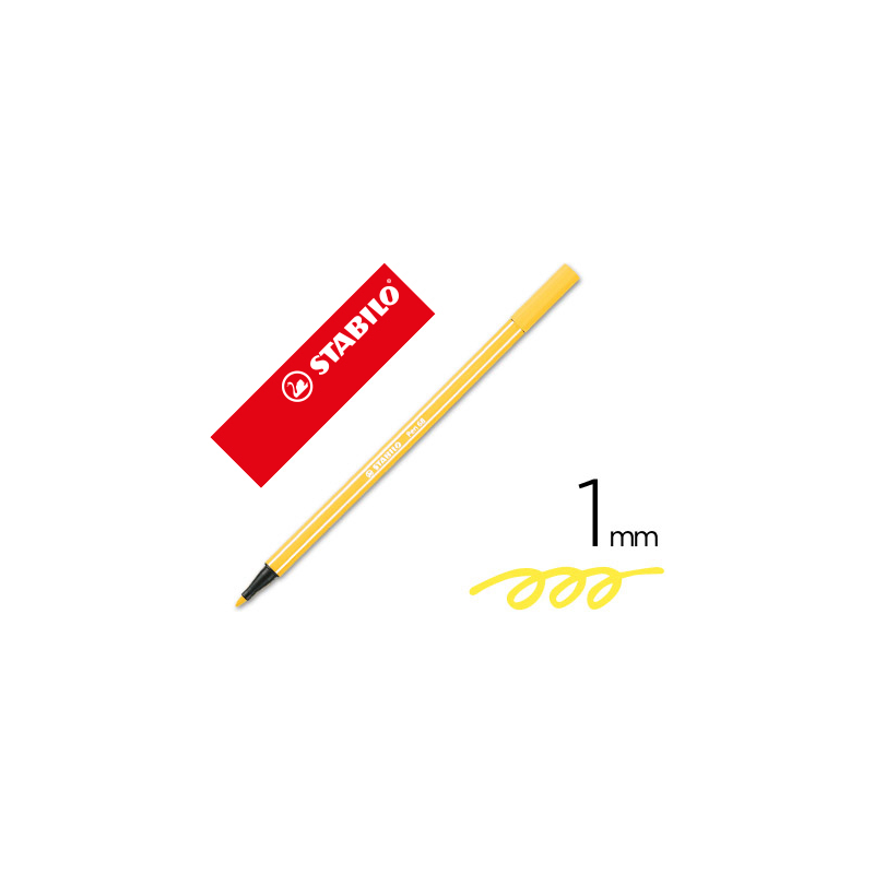 Rotulador stabilo acuarelable pen 68 amarillo limon punta gruesa 1mm