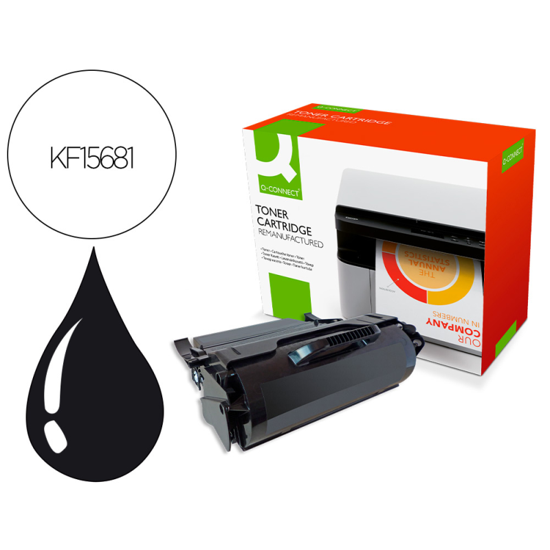 Toner q-connect compatible lexmark t650 negro 25.000 pag