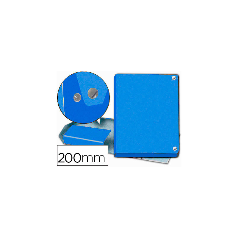 Carpeta proyectos pardo folio lomo 200 mm carton forrado azul con broche