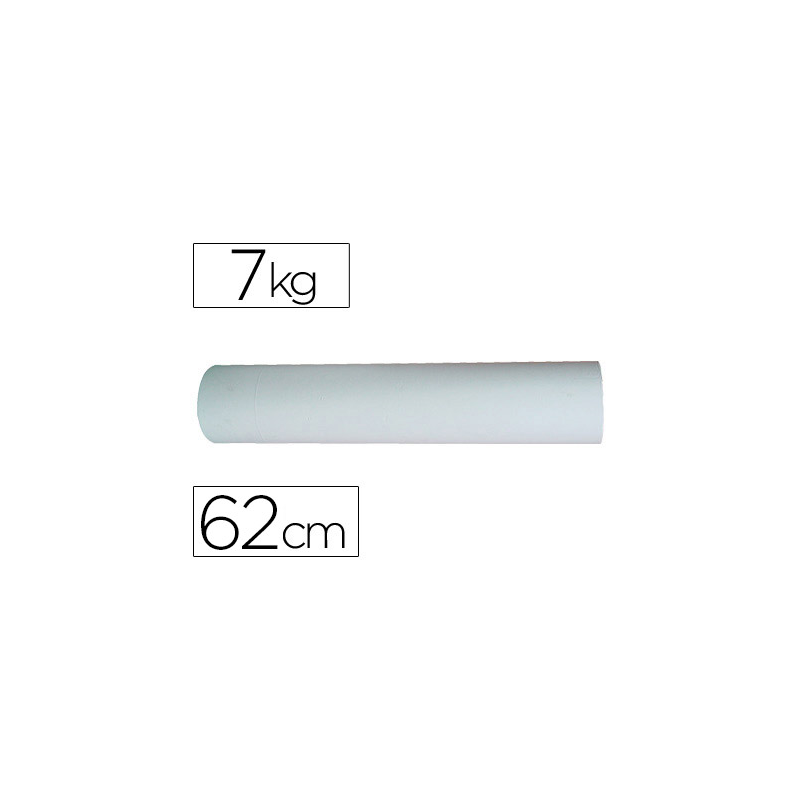 Papel kraft liderpapel bobina ancho 62 cm longitud 250 mt peso 7 kg gramaje 50 gr blanco
