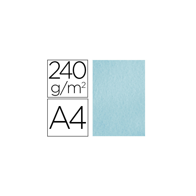 Papel color liderpapel pergamino a4 240gr azul pack de 25 hojas