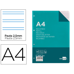 Recambio liderpapel a4 100...