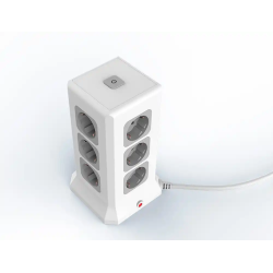 Regleta q-connect enchufe multiple 16 en 1 cable 2 mt 12 tomas de corriente+3 usb+1 usb tipo c 120x120x210mm