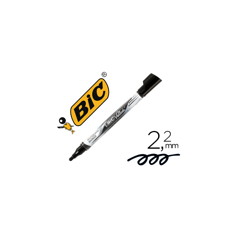 Rotulador bic velleda liquid pocket punta redonda 2,2 mm negro