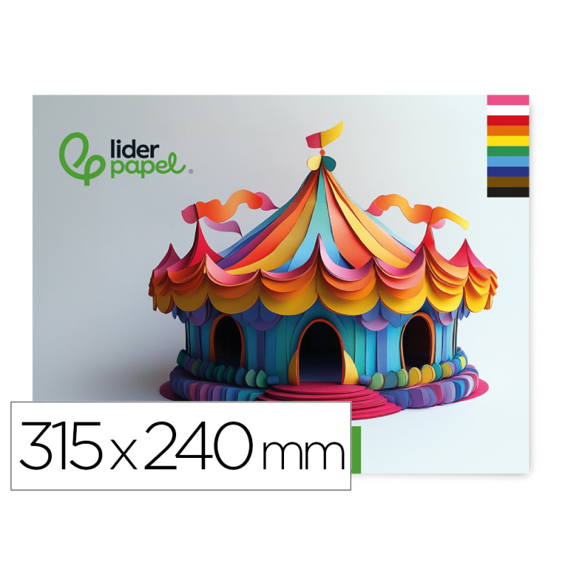 Bloc trabajos manuales liderpapel cartulina 240x315mm 10 hojas colores surtidos