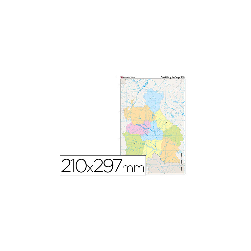 Mapa mudo color din a4 castilla-leon politico