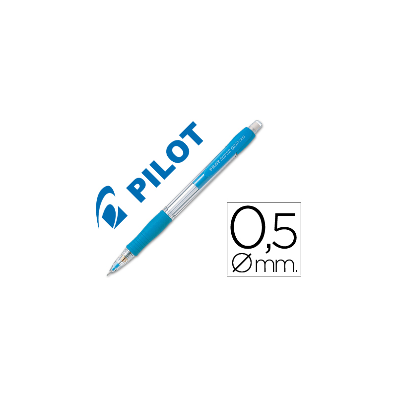 Portaminas pilot super grip celeste 0,5 mm sujecion de caucho