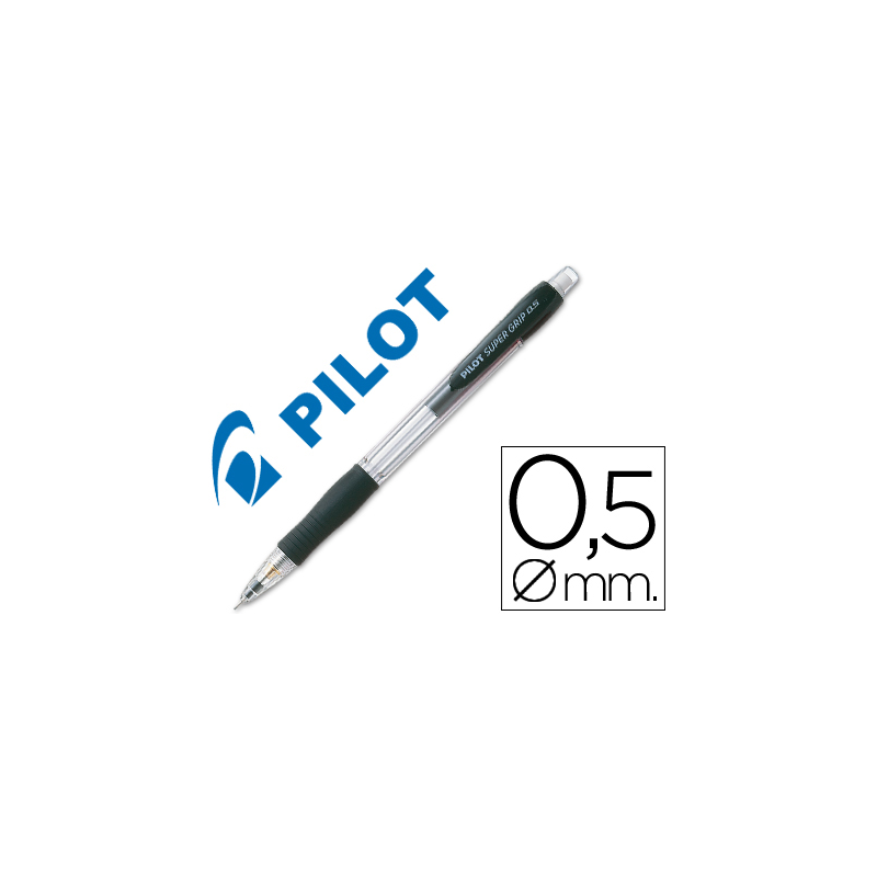 Portaminas pilot super grip negro 0,5 mm sujecion de caucho