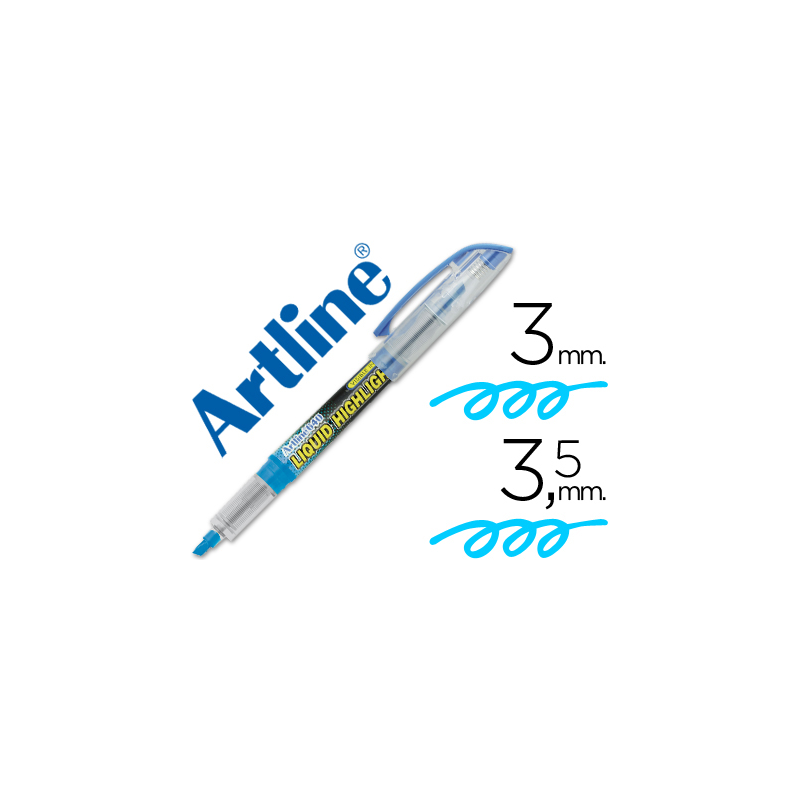 Rotulador artline fluorescente ek-640 azul punta biselada