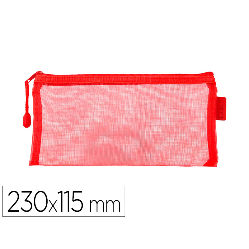 Bolsa zipper bag liderpapel poliester transpirable multiusos ticket 230x115 mm rojo