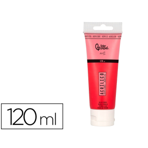 Pintura acrilica liderpapel tubo de plastico de 120 ml color rojo pirrol