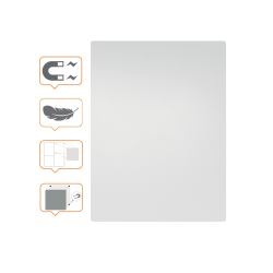 Pizarra blanca nobo modular sin marco acero magnetica 600x450 mm