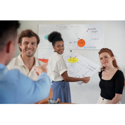 Pizarra blanca nobo modular sin marco acero magnetica 600x450 mm