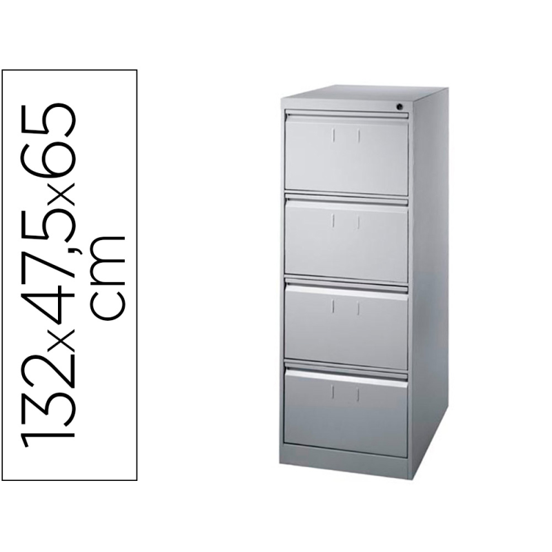 Fichero cajones de suelo metalico de 4 cajones 132cm alto,65cm prof.47,5ancho guias telescopicas antivuelco