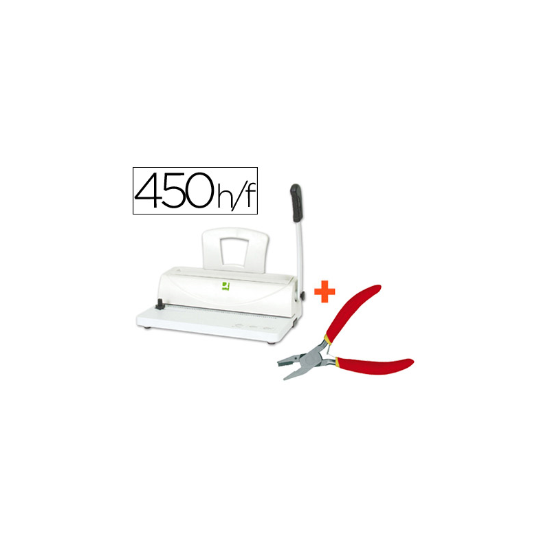 Encuadernadora para espiral q-connect perfora 10 hojas tamaño a4 encuaderna hasta 450 hojas paso 5:1