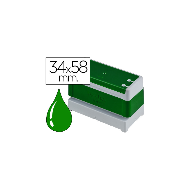 Sello automatico brother 34 mm x 58 mm verde