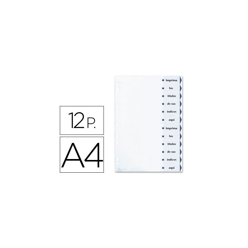 Separador avery cartulina din a4 12 pestañas imprimibles