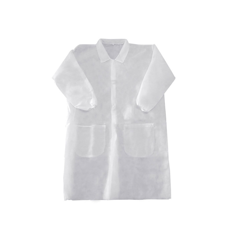 Bata de laboratorio safetop lab-coat polipropileno blanco 67x104 cm talla l